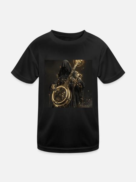 Banjo - Kinder Funktions-T-Shirt - Schwarz - Vorne