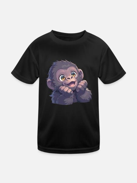 Gorillas Gorilla - Kids Functional T-Shirt - black - Front