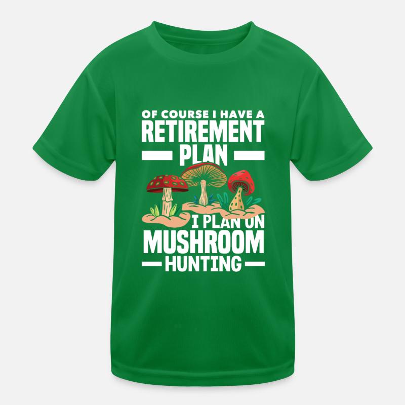 Cueilleurs de champignons Retraite Champignons Plan de recherche T-shirt sport Enfant