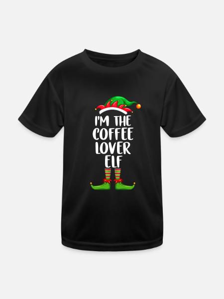 Je suis l’amoureux du café Chemise elfe assortie famille - T-shirt sport Enfant - noir - Devant