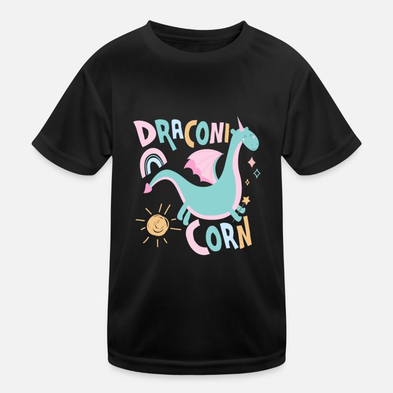 Draconi Corn Dracon Rainbow Dragon Kinder Funktions-T-Shirt