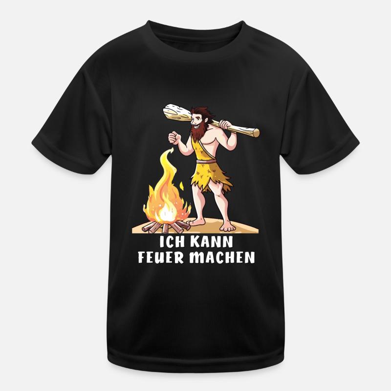 NEANDERTHAL I CAN MAKE FIRE Kids Functional T-Shirt