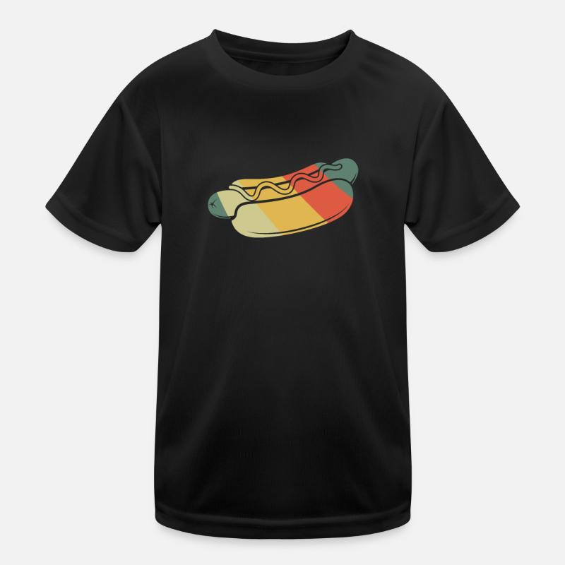 Conception de hot-dog rétro coloré T-shirt sport Enfant