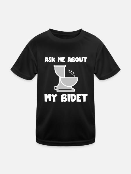 Ask me about my bidet humorous - Kids Functional T-Shirt - black - Front