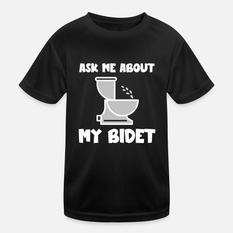 Ask me about my bidet humorous Kids Functional T-Shirt