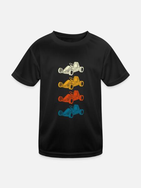 Go Kart Kartfahrer Go Kartrennen - Kinder Funktions-T-Shirt - Schwarz