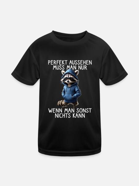 Funny Raccoon Saying Animal Lover Funny Raccoon - Kids Functional T-Shirt - black - Front
