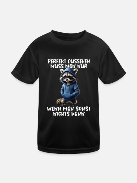 Funny Raccoon Saying Animal Lover Funny Raccoon - Kids Functional T-Shirt - black - Front