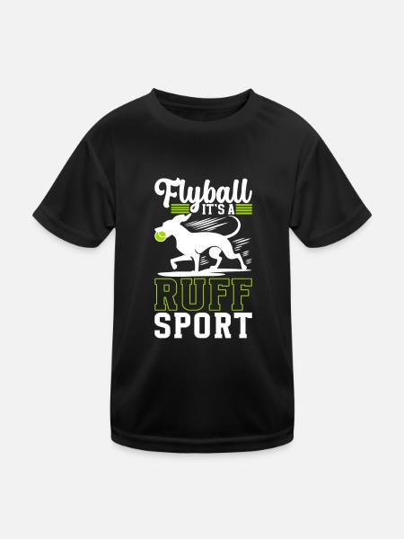 Flyball Dog Sports - Kids Functional T-Shirt - black - Front