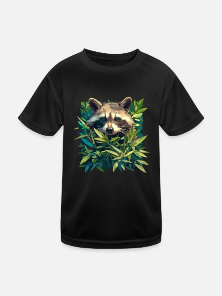 Raccoons Raccoon - Kids Functional T-Shirt - black - Front