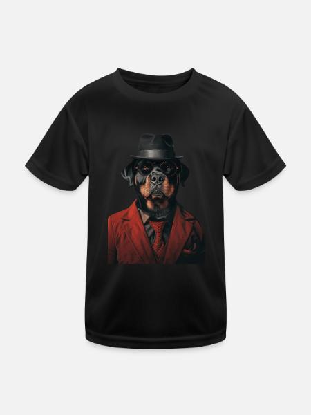 Rottweiler - Kinder Funktions-T-Shirt - Schwarz - Vorne