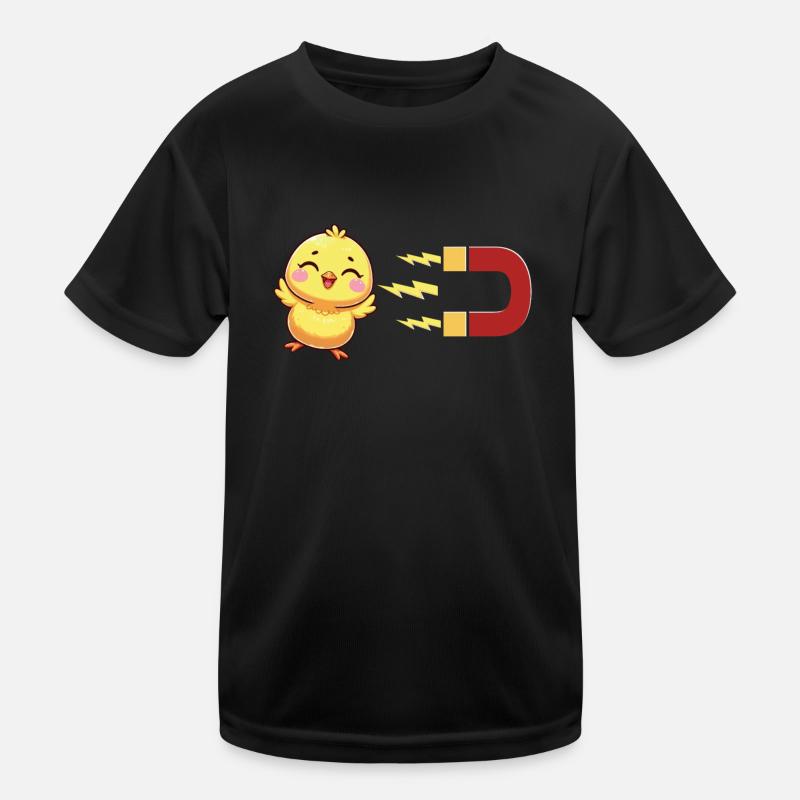 Cute chick with magnet: chick attraction Kids Functional T-Shirt