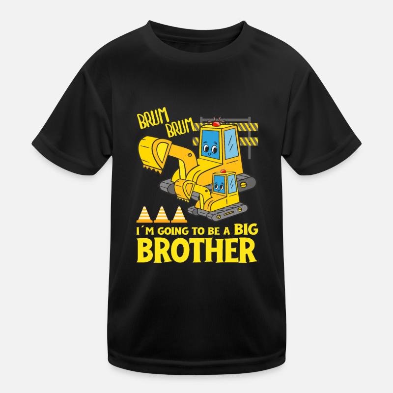 Excavator Child Ready Going To Be A Big Brother Kinder Funktions-T-Shirt