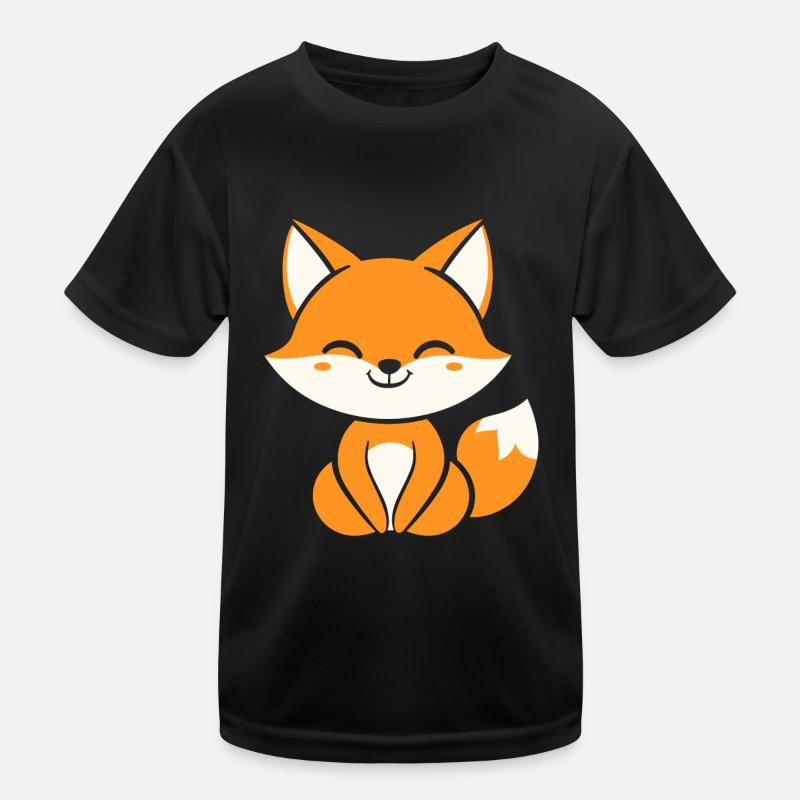Fuchs - Kinder Funktions-T-Shirt - Schwarz
