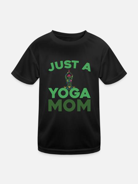Yoga Just A Yoga Mom - Kids Functional T-Shirt - black - Front