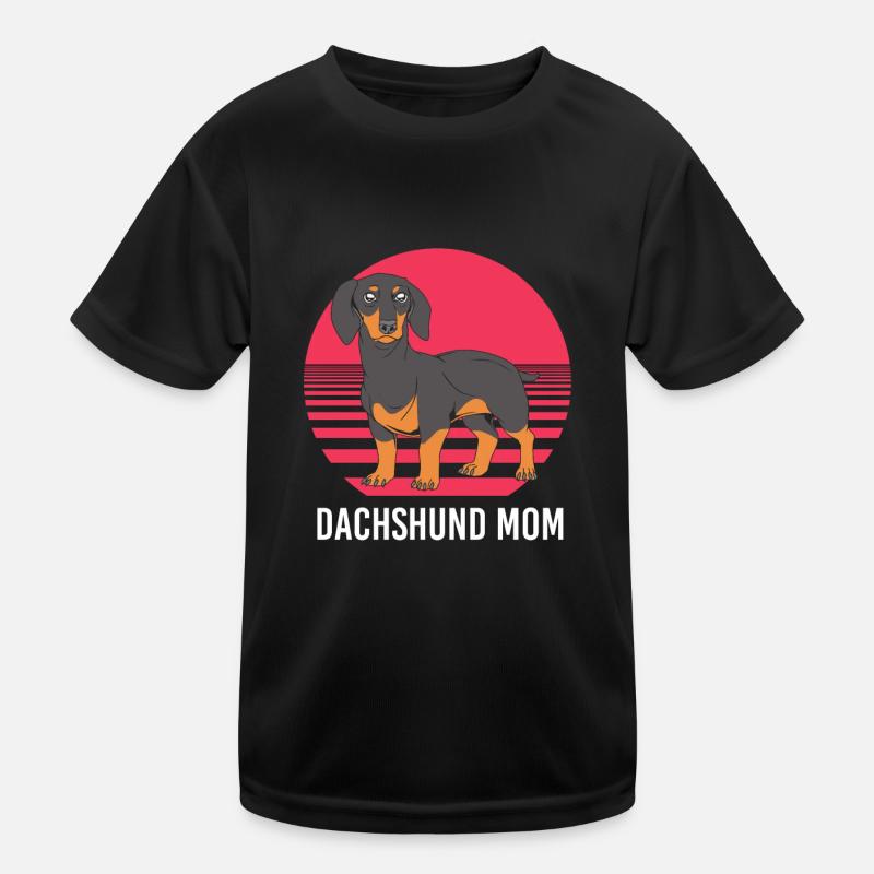 Dackel - Kinder Funktions-T-Shirt - Schwarz