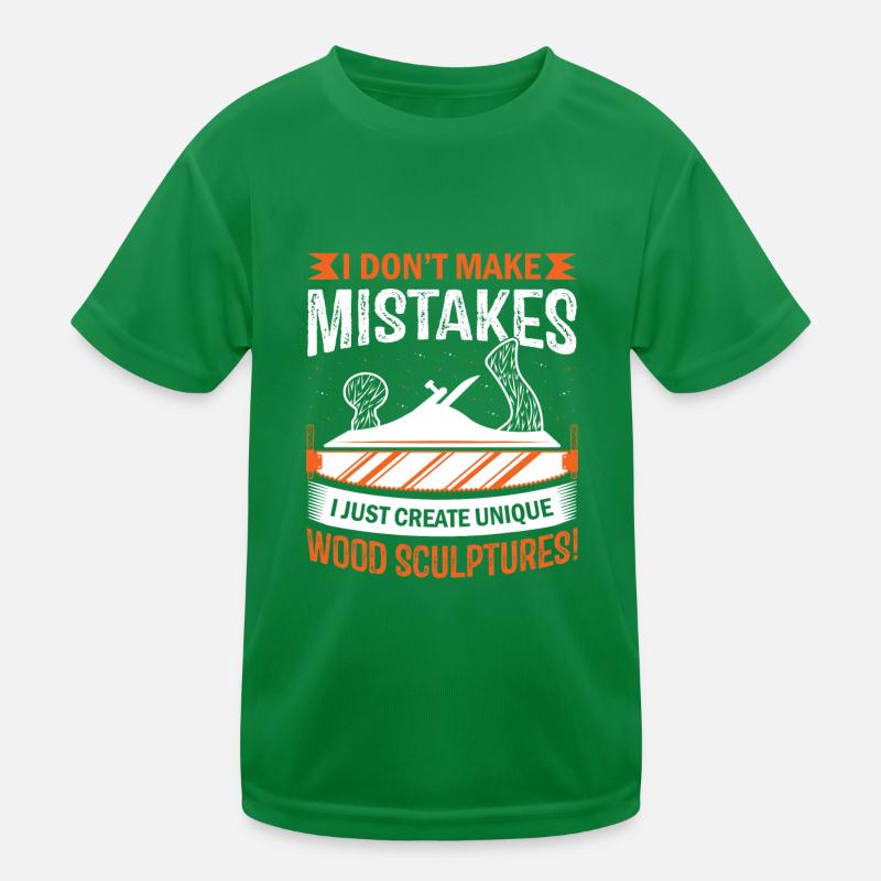 Ich mache keine Fehler; Ich erschaffe einfach einzigartige Holzstäbe Kinder Funktions-T-Shirt