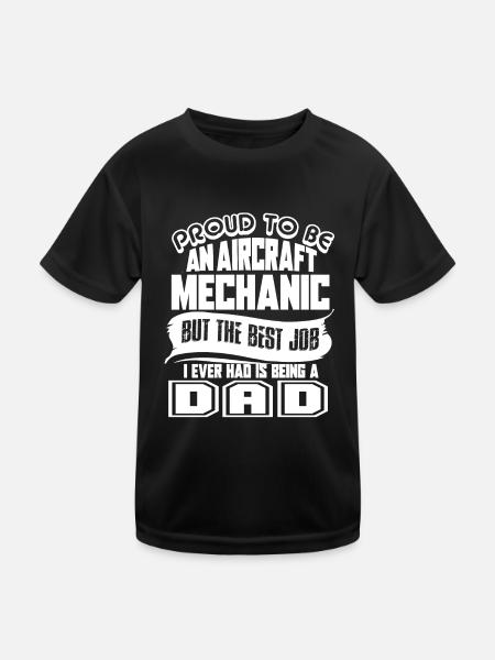 Aircraft Mechanic Proud To Be Aircraft Mechanic - Kids Functional T-Shirt - black - Front