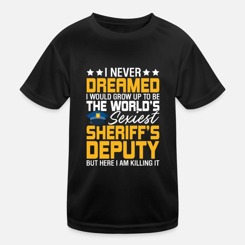 Lustiger stellvertretender Sheriff Blue Line Polizeigesetz Kinder Funktions-T-Shirt