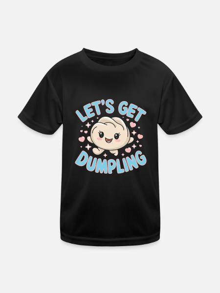 Dim-sum-liebhaber Chinesischer Küche Und Knödel - Kinder Funktions-T-Shirt - Schwarz - Vorne