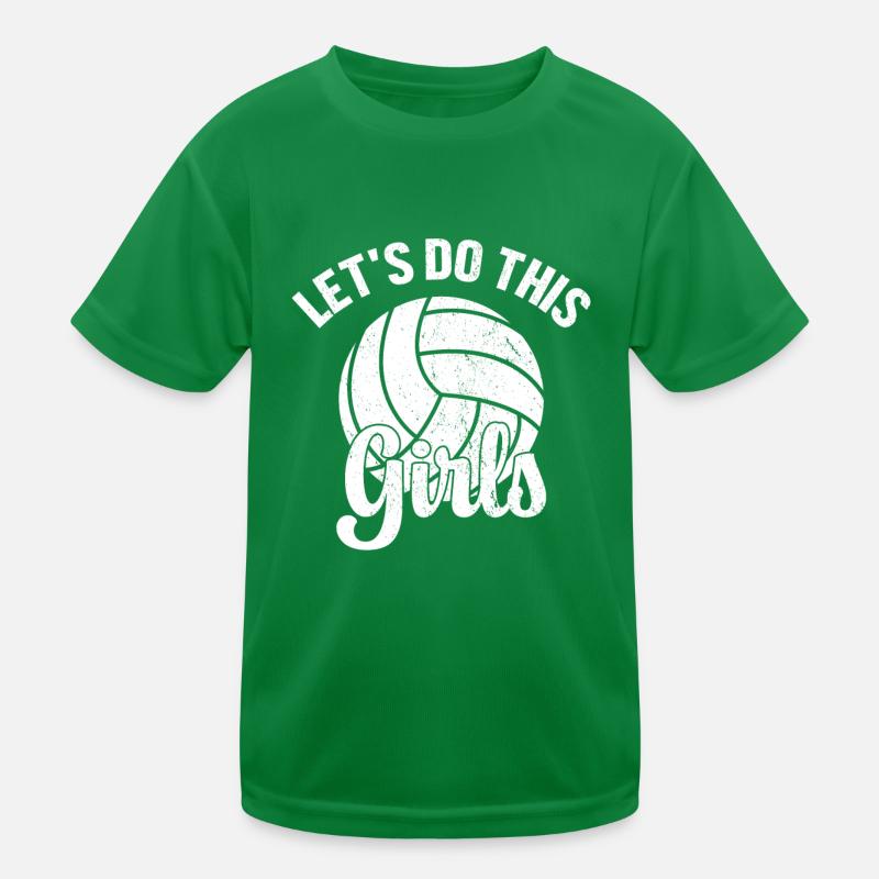 Lass uns das machen Mädchen Volleyball Lustiger Aufschlag Bump Kinder Funktions-T-Shirt