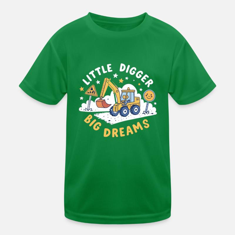Little Digger Big Dreams – Süßes Bagger Design Kinder Funktions-T-Shirt