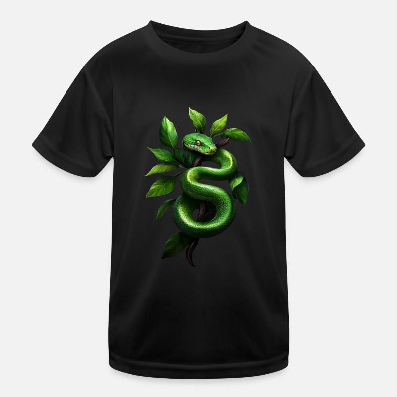 Green Tree Python Snakes Lover Terrarium Kids Functional T-Shirt