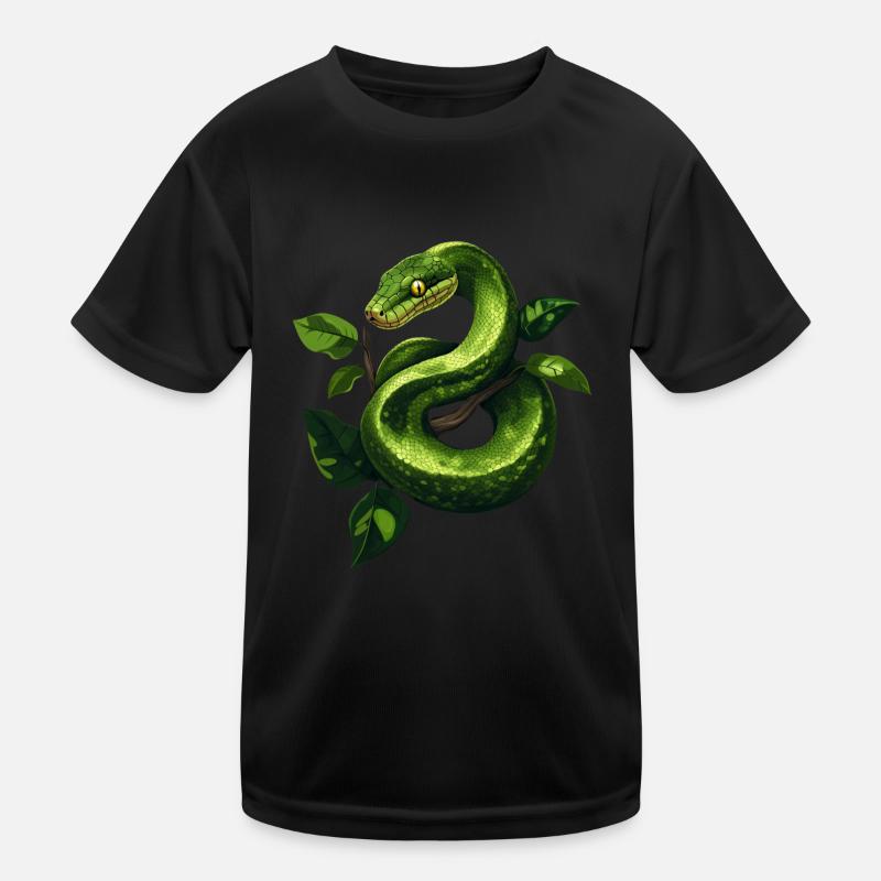 Green Tree Python Snakes Lover Terrarium Kids Functional T-Shirt