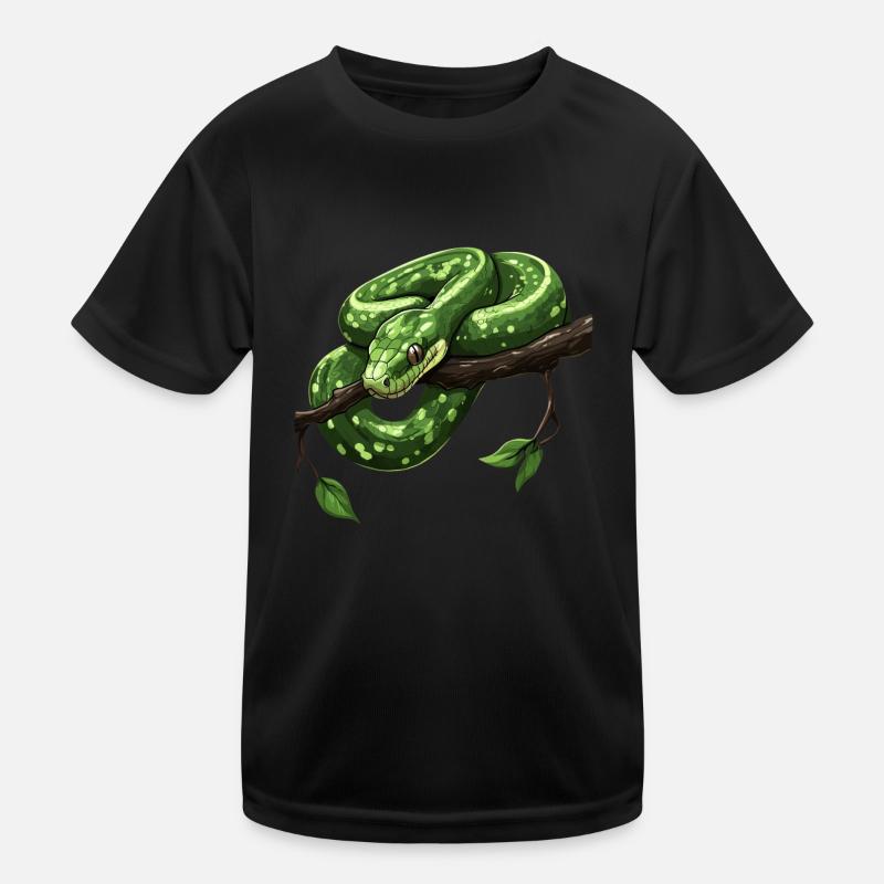 Arbre vert Python Serpents Amoureux Terrarium T-shirt sport Enfant