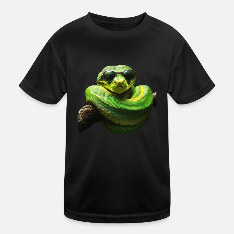 Green Tree Python Snakes Lover Terrarium Kids Functional T-Shirt