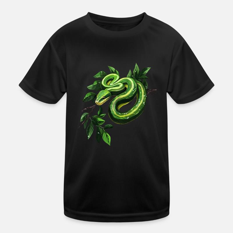Green Tree Python Snakes Lover Terrarium Kids Functional T-Shirt