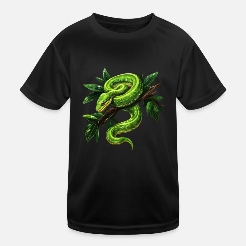 Arbre vert Python Serpents Amoureux Terrarium T-shirt sport Enfant
