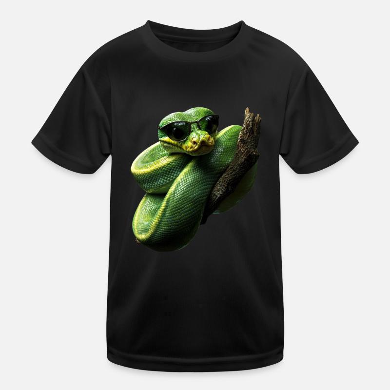 Grüner Baumpython Schlangen Liebhaber Terrarium Kinder Funktions-T-Shirt
