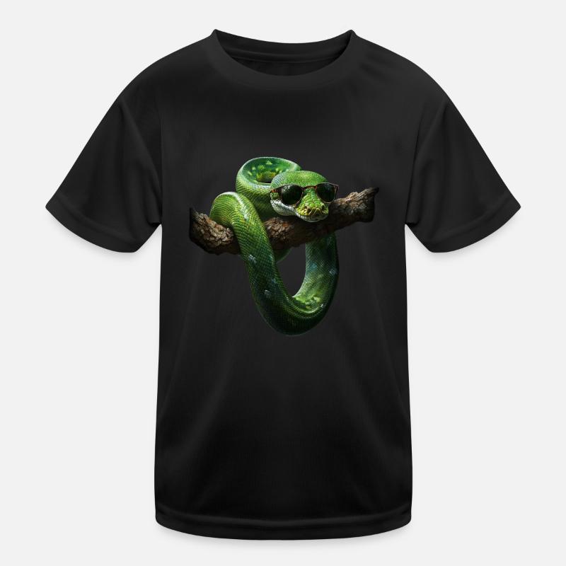 Grüner Baumpython Schlangen Liebhaber Terrarium Kinder Funktions-T-Shirt