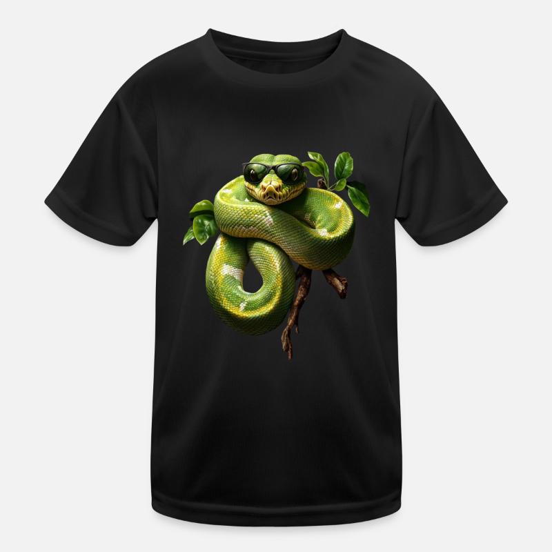 Green Tree Python Snakes Lover Terrarium Kids Functional T-Shirt