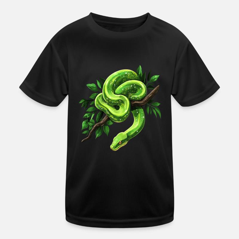 Green Tree Python Snakes Lover Terrarium Kids Functional T-Shirt