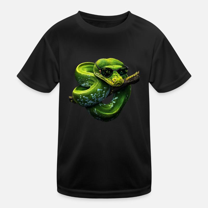 Arbre vert Python Serpents Amoureux Terrarium T-shirt sport Enfant