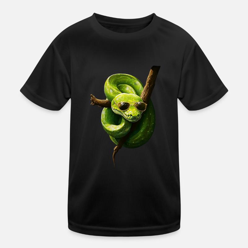 Arbre vert Python Serpents Amoureux Terrarium T-shirt sport Enfant