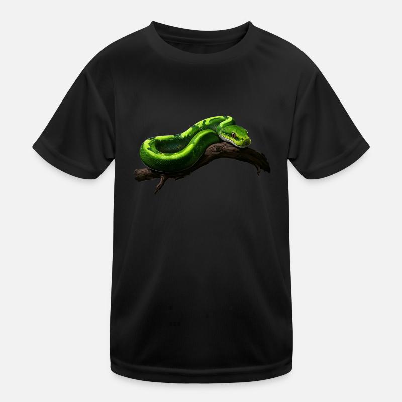 Arbre vert Python Serpents Amoureux Terrarium T-shirt sport Enfant