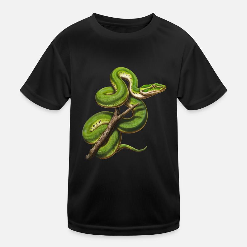 Grüner Baumpython Schlangen Liebhaber Terrarium Kinder Funktions-T-Shirt
