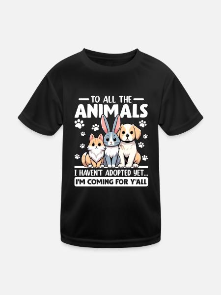Drôle Sauver les animaux Refuge pour animaux de compagnie Sauvetage Famille d’accueil - T-shirt sport Enfant - noir - Devant