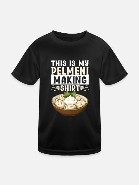 Pelmeni Russian Cuisine - Kids Functional T-Shirt - black - Front