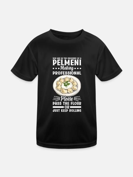 Pelmeni Russian Cuisine - Kids Functional T-Shirt - black - Front
