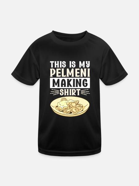 Pelmeni Russische Küche - Kinder Funktions-T-Shirt - Schwarz - Vorne