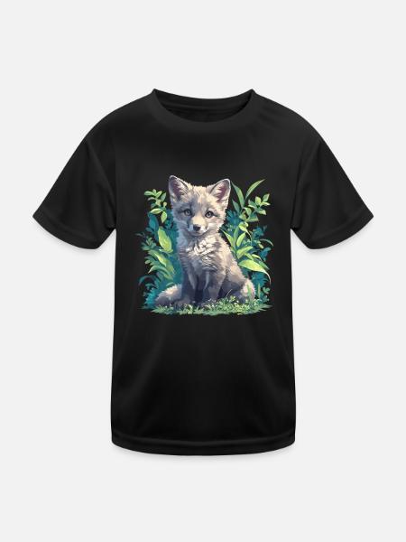 Renards gris Renard gris - T-shirt sport Enfant - noir - Devant