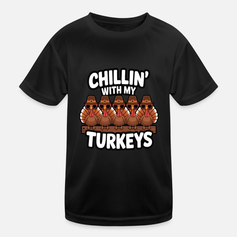 Lustiger Thanksgiving Truthahn Kinder Funktions-T-Shirt