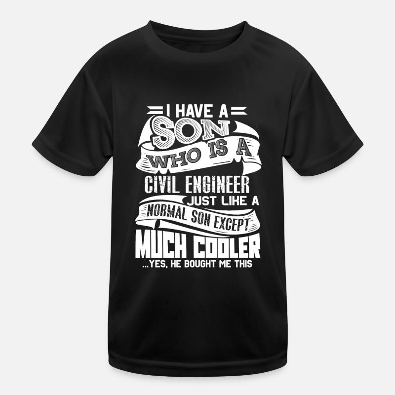 Civil Engineer My Son Is A Civil Engineer Kids Functional T-Shirt