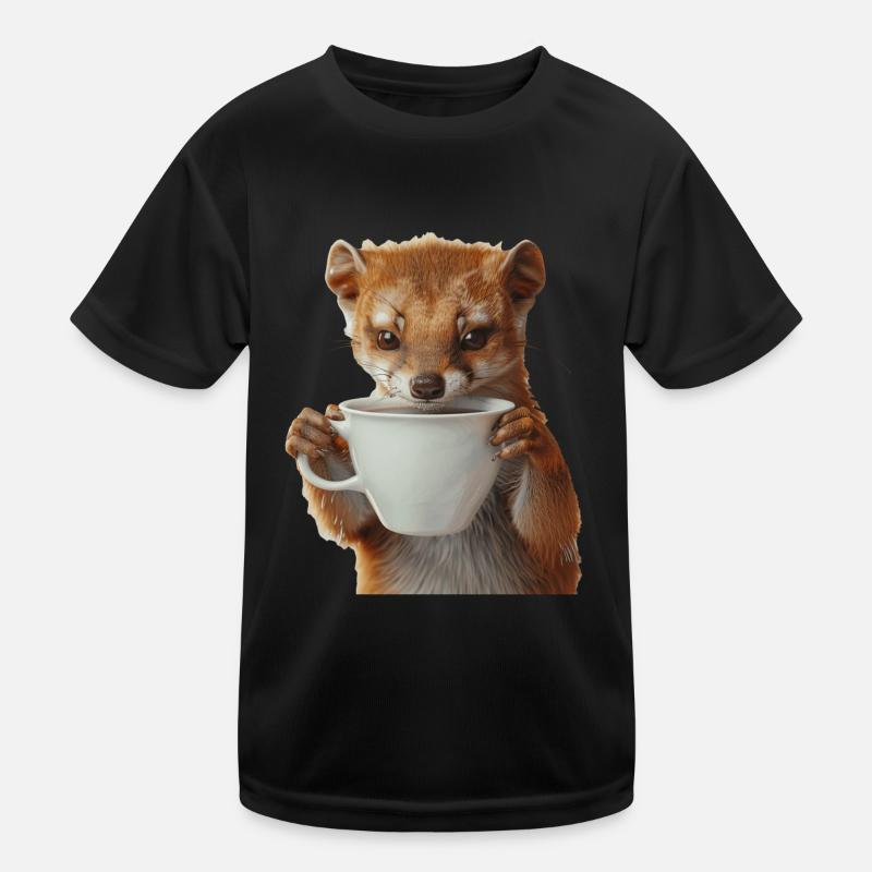 Hermelin Kaffee Kinder Funktions-T-Shirt