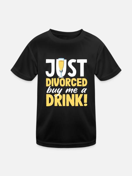 Gerade Geschieden Buy Me A Drink Scheidung - Kinder Funktions-T-Shirt - Schwarz - Vorne