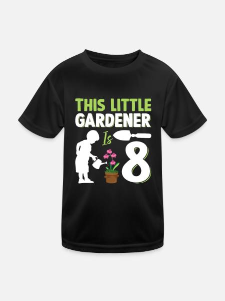Hobby Jardinier Enfants Jardinage 8ème Anniversaire - T-shirt sport Enfant - noir - Devant